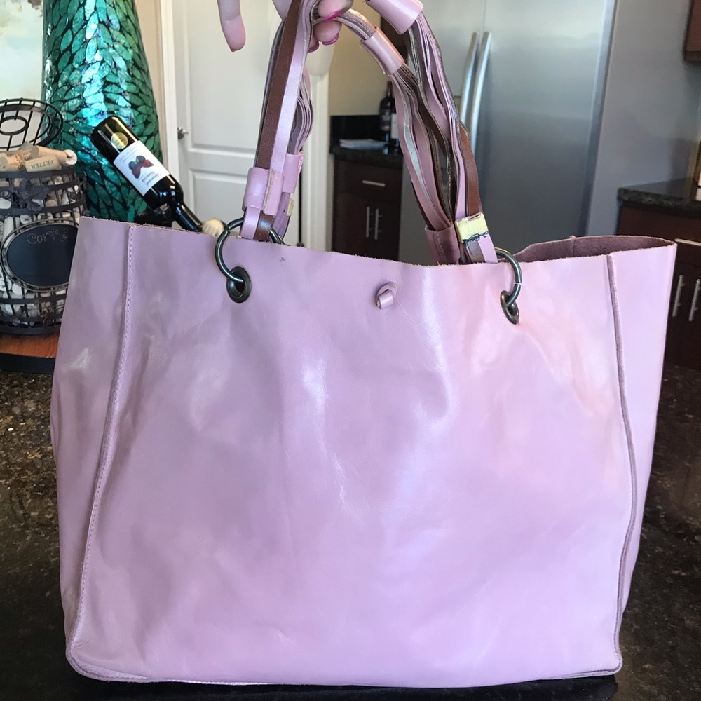 INCA BY Stephanie Hirsch pink leather tote